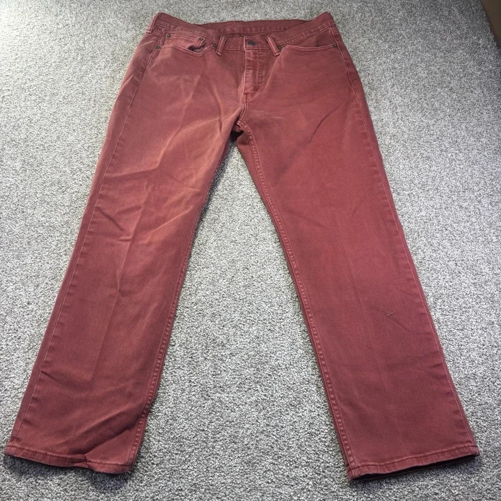 Levis 514 Jeans Mens 36x30 Red Medium Wash Straight Stretch Denim Pants Casual